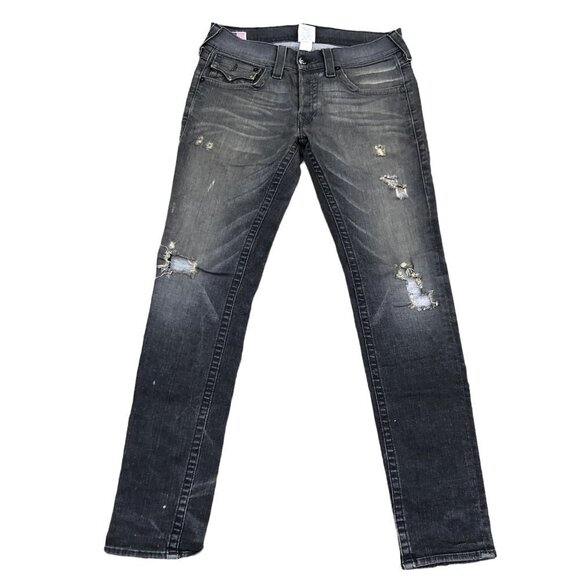 VINTAGE True Religion Jeans Size 31 ZACH Gray - Picture 3 of 7